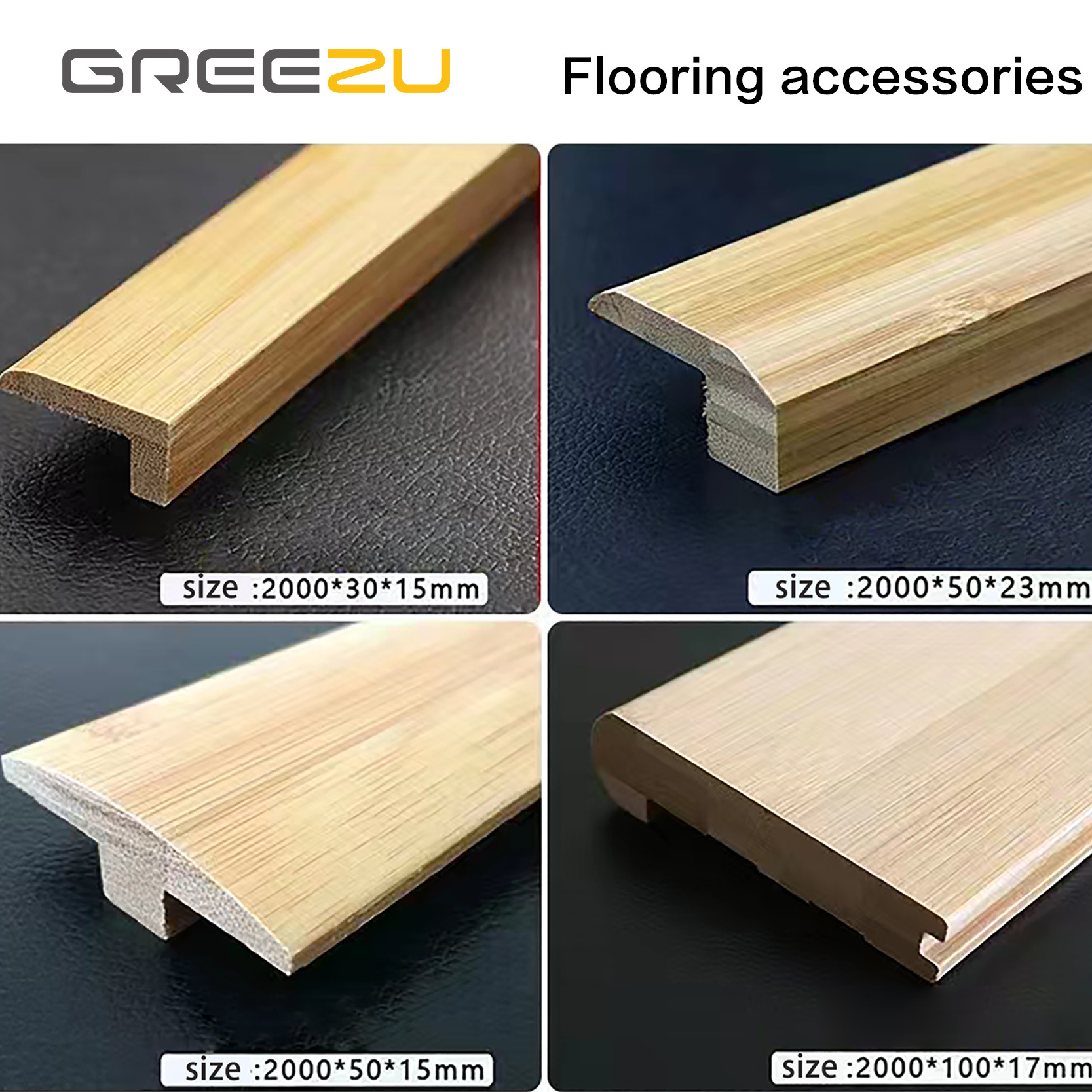 Modern Eco-Friendly Bamboo Wood Skirting Board Flooring Accessories for Villa Bamboo End Capping and Angle Cover