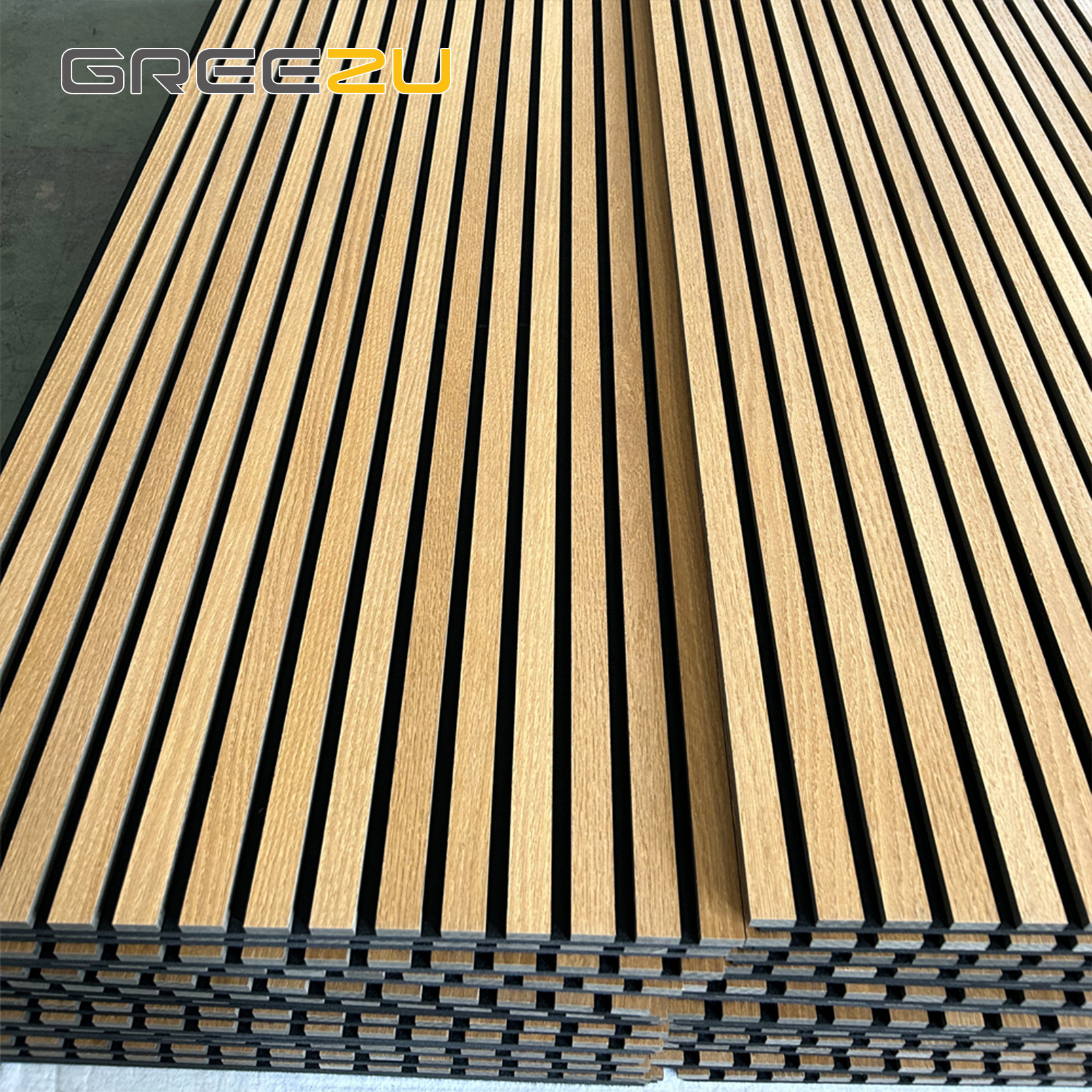 Greezu Direct factory Fire prevention Bamboo ceiling acoustics 3d panel Bamboo wooden slat PET soundproof padding wall panels