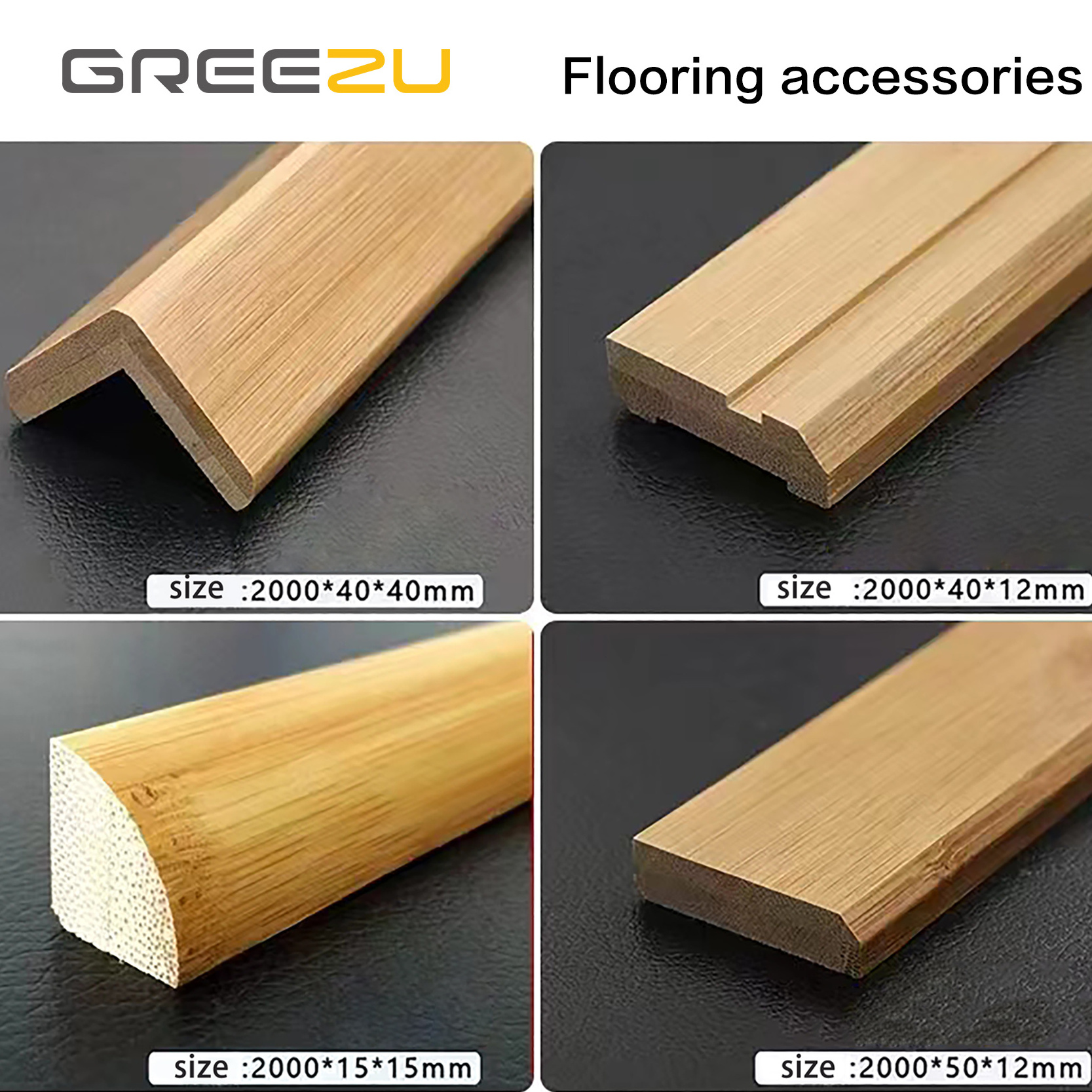 Modern Eco-Friendly Bamboo Wood Skirting Board Flooring Accessories for Villa Bamboo End Capping and Angle Cover