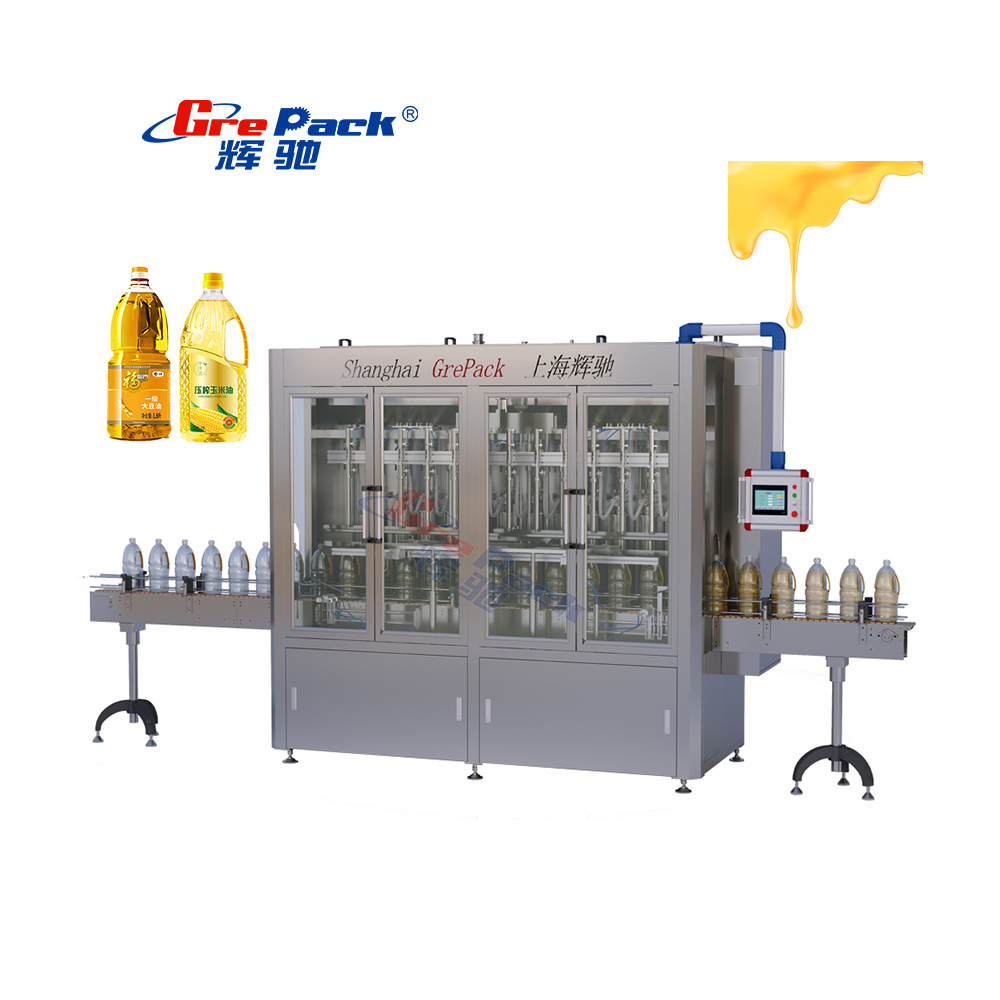 Automatic Cooking Edible Vegetable Olive Oil  Bottle Filling Capping Labeling Machine