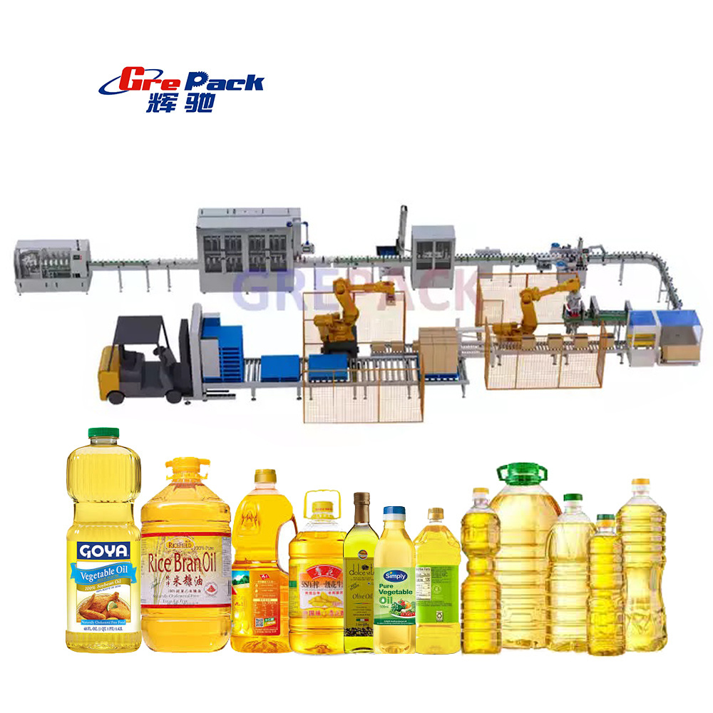 Automatic Cooking Edible Vegetable Olive Oil  Bottle Filling Capping Labeling Machine