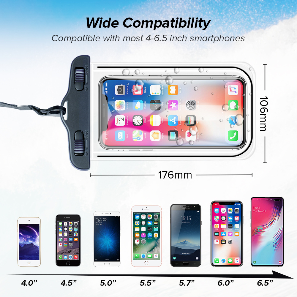 Universal Waterproof Case bag  for IPhone13 12 XS Max XR  Poco X3 Samsung S10  Water Proof Bag Mobile Phone Pouch Protector