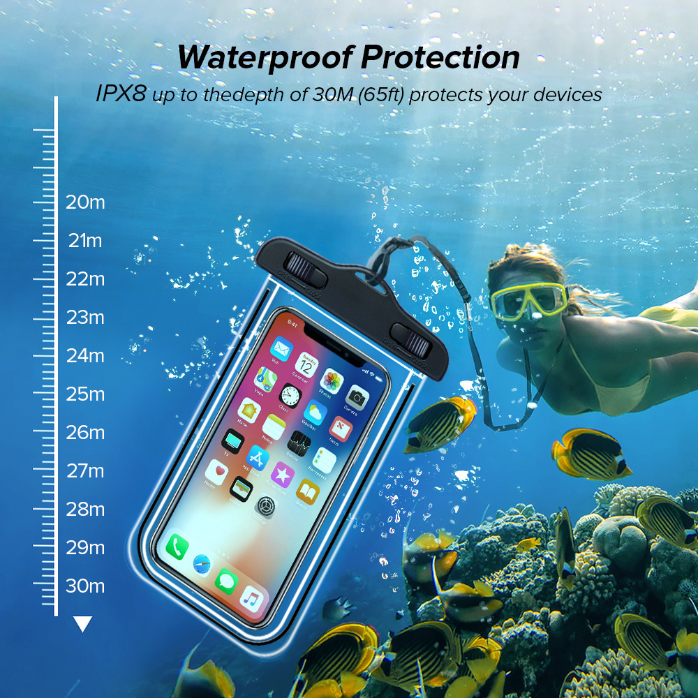 Universal Waterproof Case bag  for IPhone13 12 XS Max XR  Poco X3 Samsung S10  Water Proof Bag Mobile Phone Pouch Protector