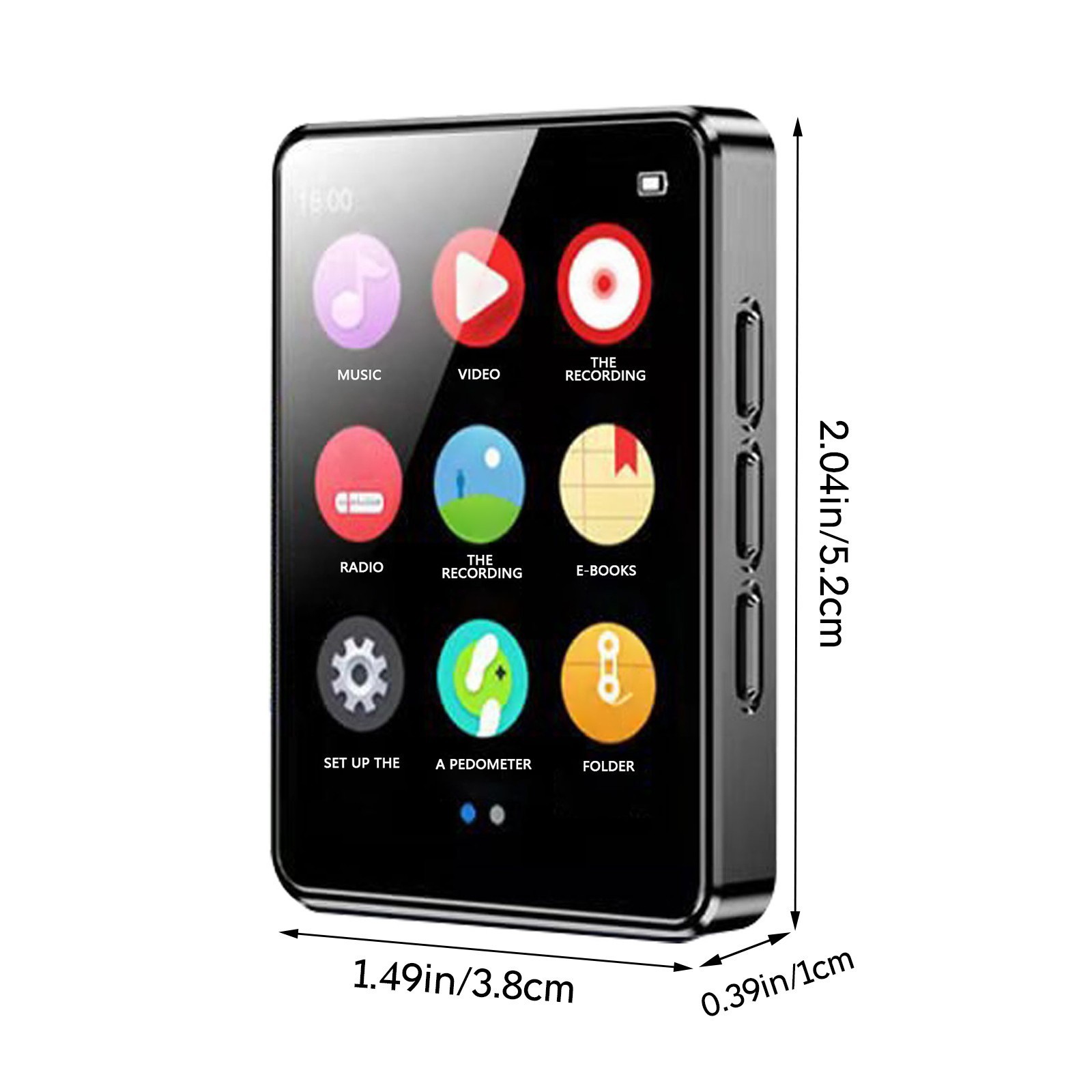 BT4.1 HiFi  Music Player 8/16/32/64GB Full Touch Screen MP3 Player Built-in Speaker With E-book Recording /FM Radio/Video