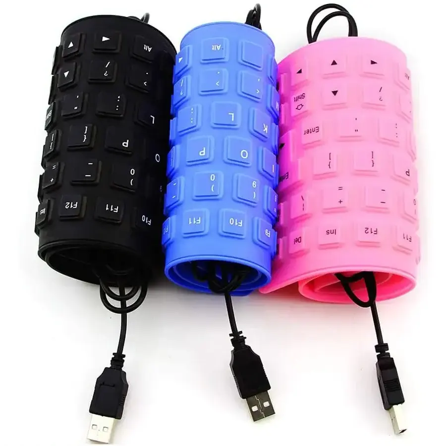 85 Keys Portable Mini USB Keyboard Flexible Waterproof Soft Silicone Gaming Keyboard Tablet Foldable Computer Keyboard Laptop