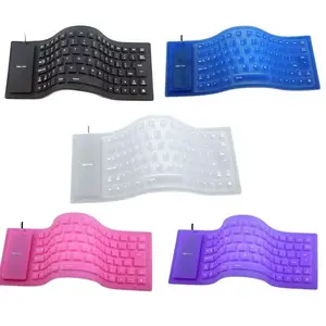 85 Keys Portable Mini USB Keyboard Flexible Waterproof Soft Silicone Gaming Keyboard Tablet Foldable Computer Keyboard Laptop