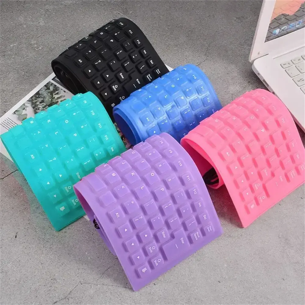 85 Keys Portable Mini USB Keyboard Flexible Waterproof Soft Silicone Gaming Keyboard Tablet Foldable Computer Keyboard Laptop