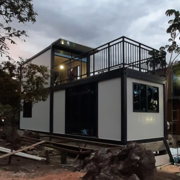 Premade House shipping Prefabricated Flat pack container house shipping 2 bedroom  ready to living modern prefabricated houses