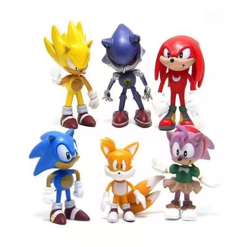 Hot Sale 6pcs/Set Sonic PVC Action Figure Small Doll Car Decoration Doll Toy For Kids