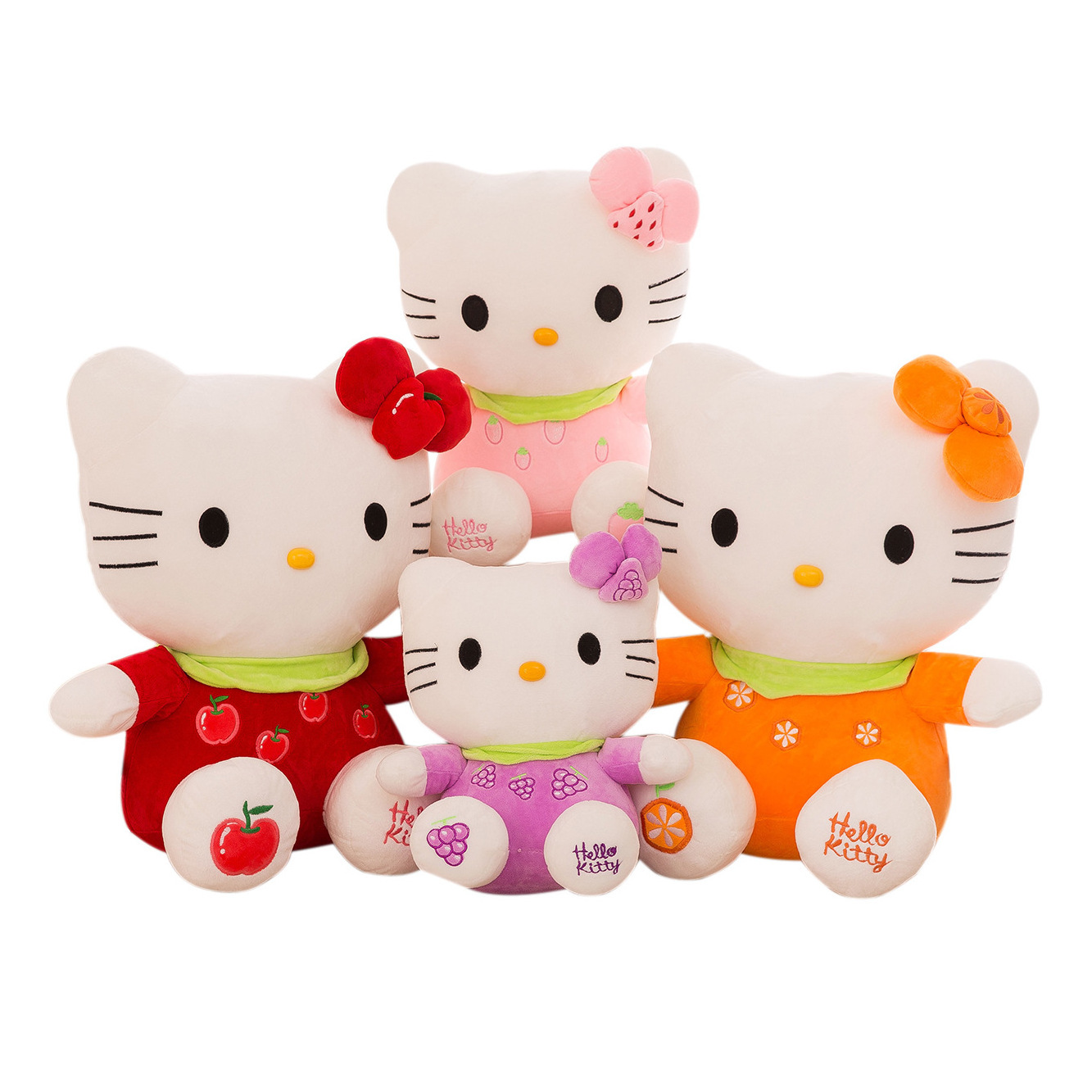 Wholesale soft plush material fruit helloKITTY cat plush toy cute Kitty children doll girl doll pillow