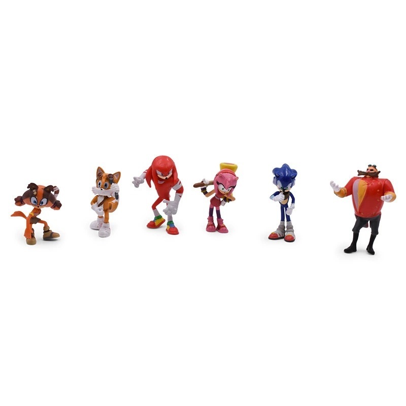 Hot Sale 6pcs/Set Sonic PVC Action Figure Small Doll Car Decoration Doll Toy For Kids