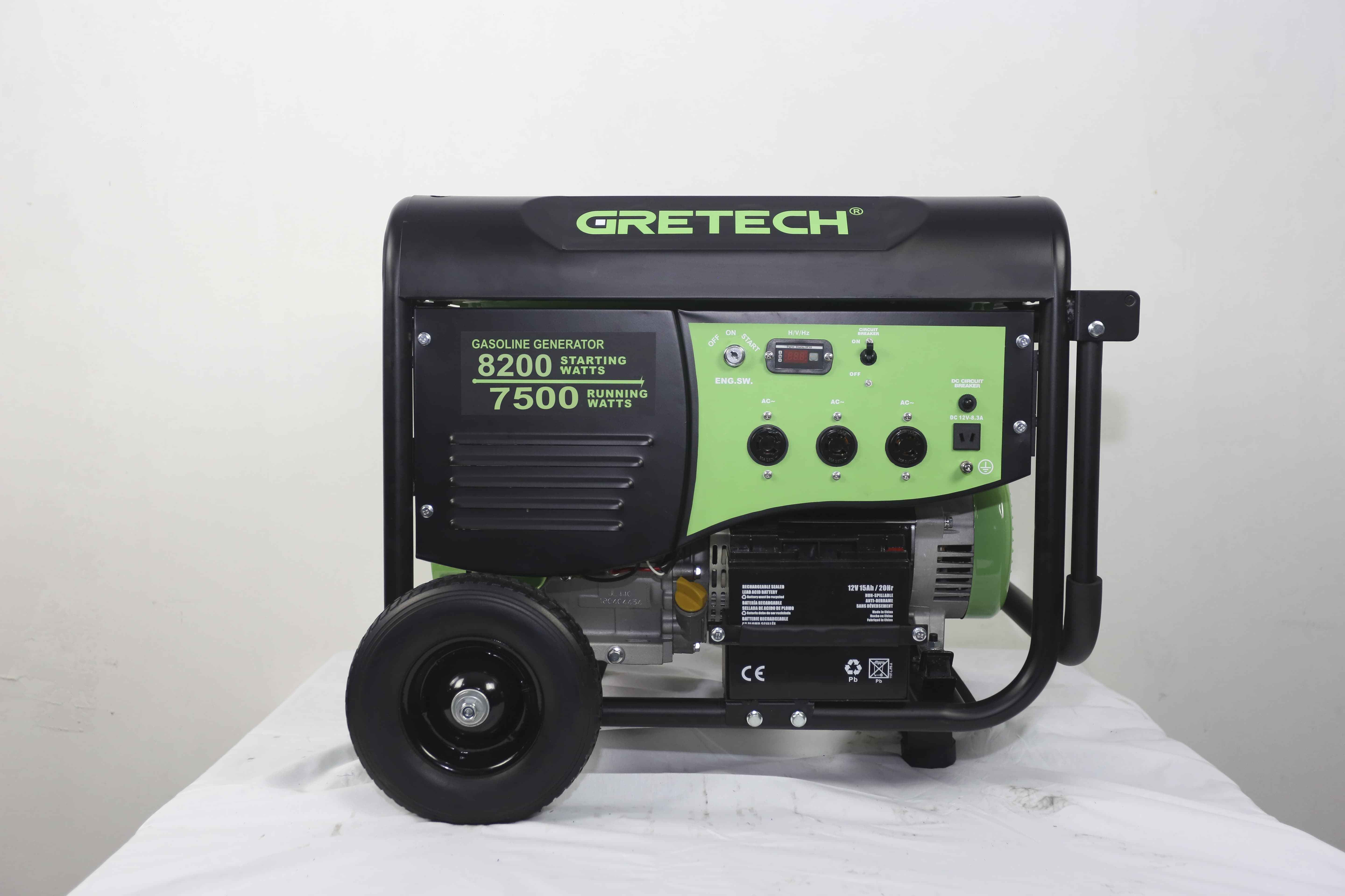 Gretech JL800112 10kv petrol 9000 watt portable electric power 8500w gasoline generator portable