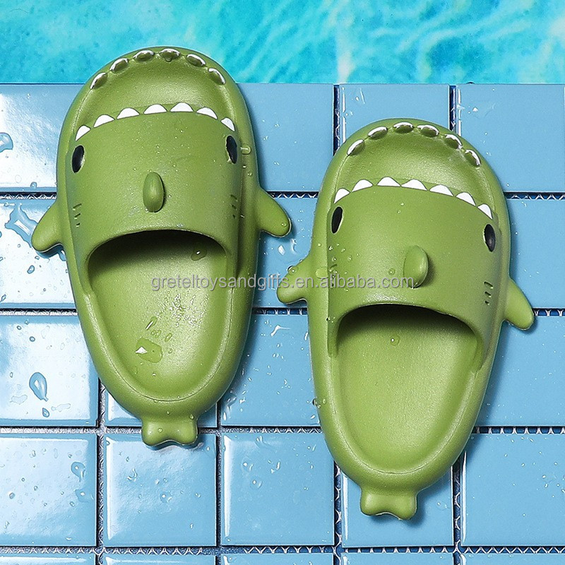 Gretel children Wholesale home indoor cute Adult Couple eva soft sole slippers shark slides Baby Sharks Flip Flop Sandals Shoes