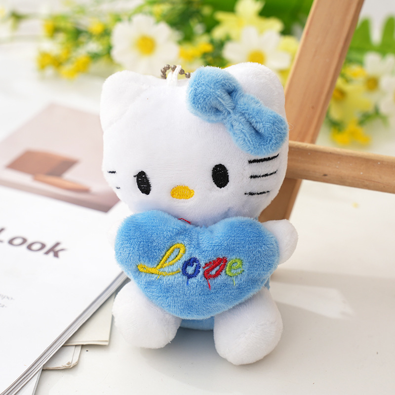 Wholesale Cute Kitty Cat Hello Plush Toy KeyChains Sanrio Plush Grab Doll Backpack Bag Plush Pendant