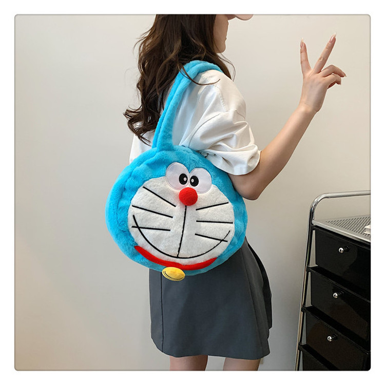 Kawaii Japanese Anime Doraemon Plush Bag Robot Cat Plush Toy Bag For Kids Birthday Gift