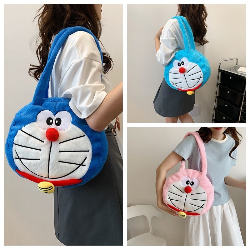 Kawaii Japanese Anime Doraemon Plush Bag Robot Cat Plush Toy Bag For Kids Birthday Gift