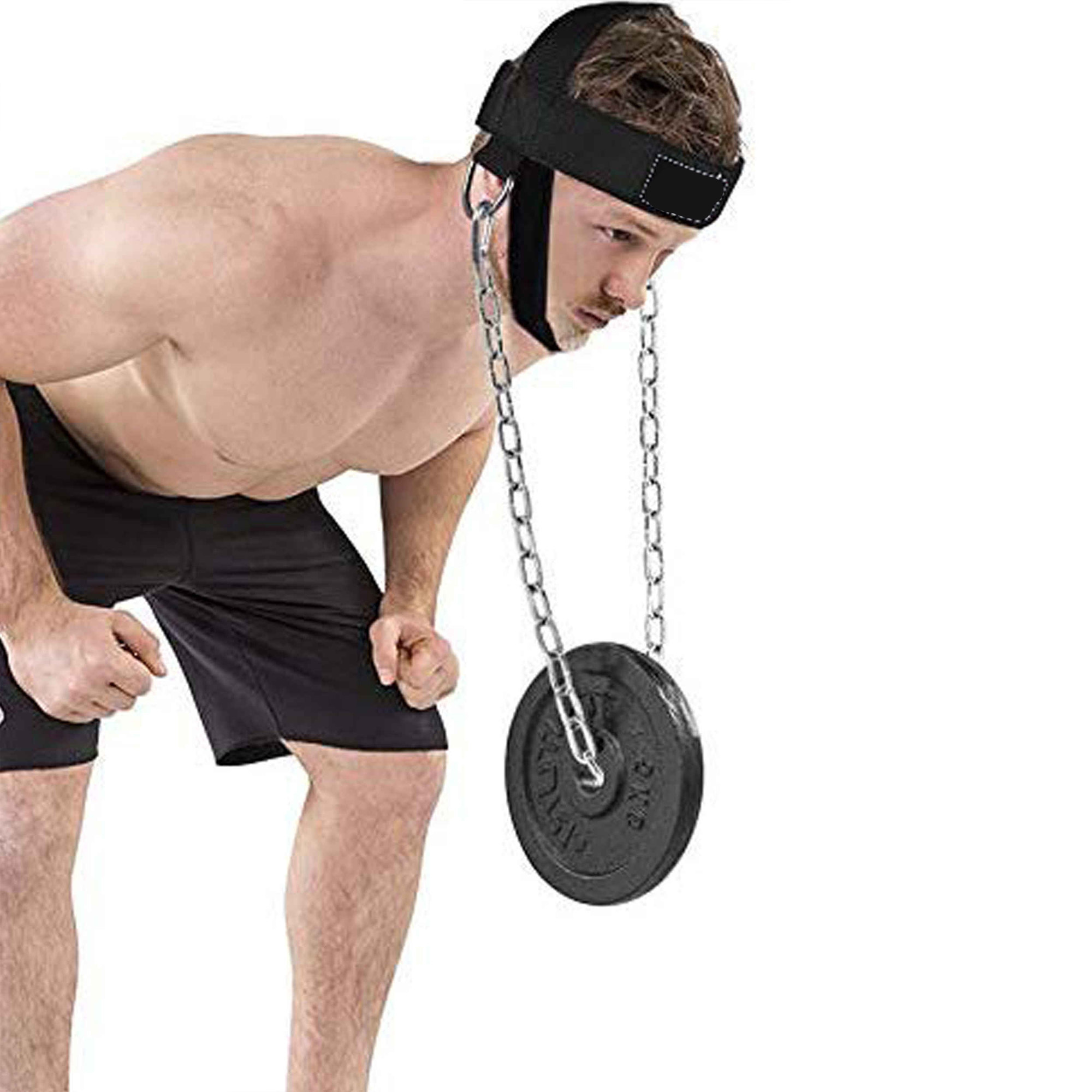 New Adjustable Weight Lifting Head Harness Exercise With Chain Belt Training Sports Head Harness