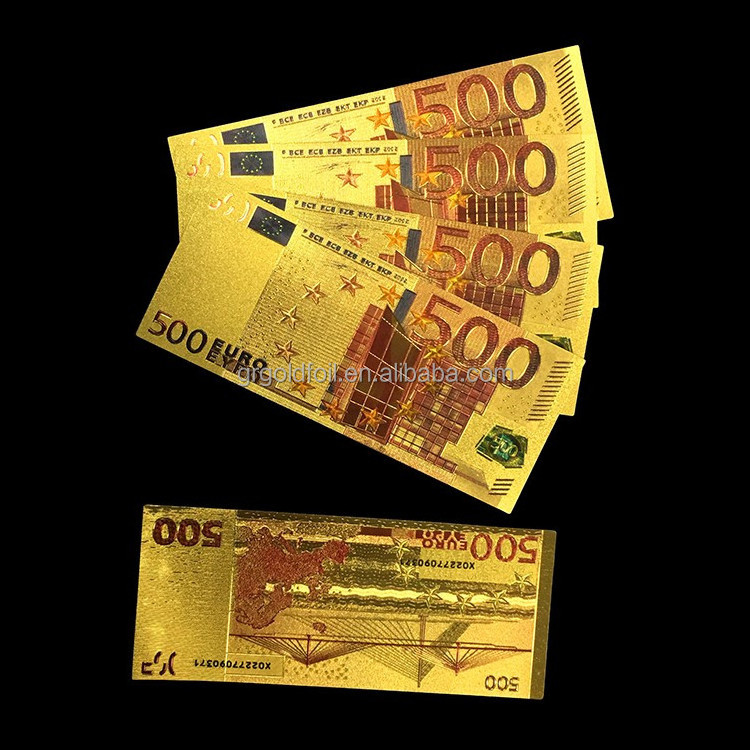 Most popular gold foil euro 500 casino playing banknotes