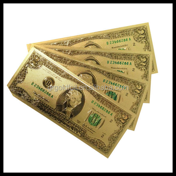 bank note validation Gold plated bank note