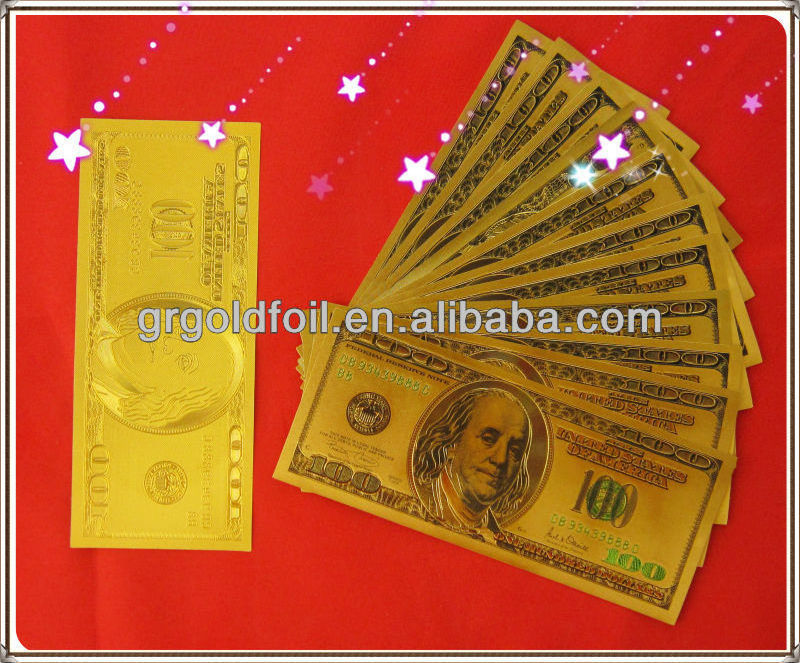 Gold currency US dollar banknotes gold $100 bills