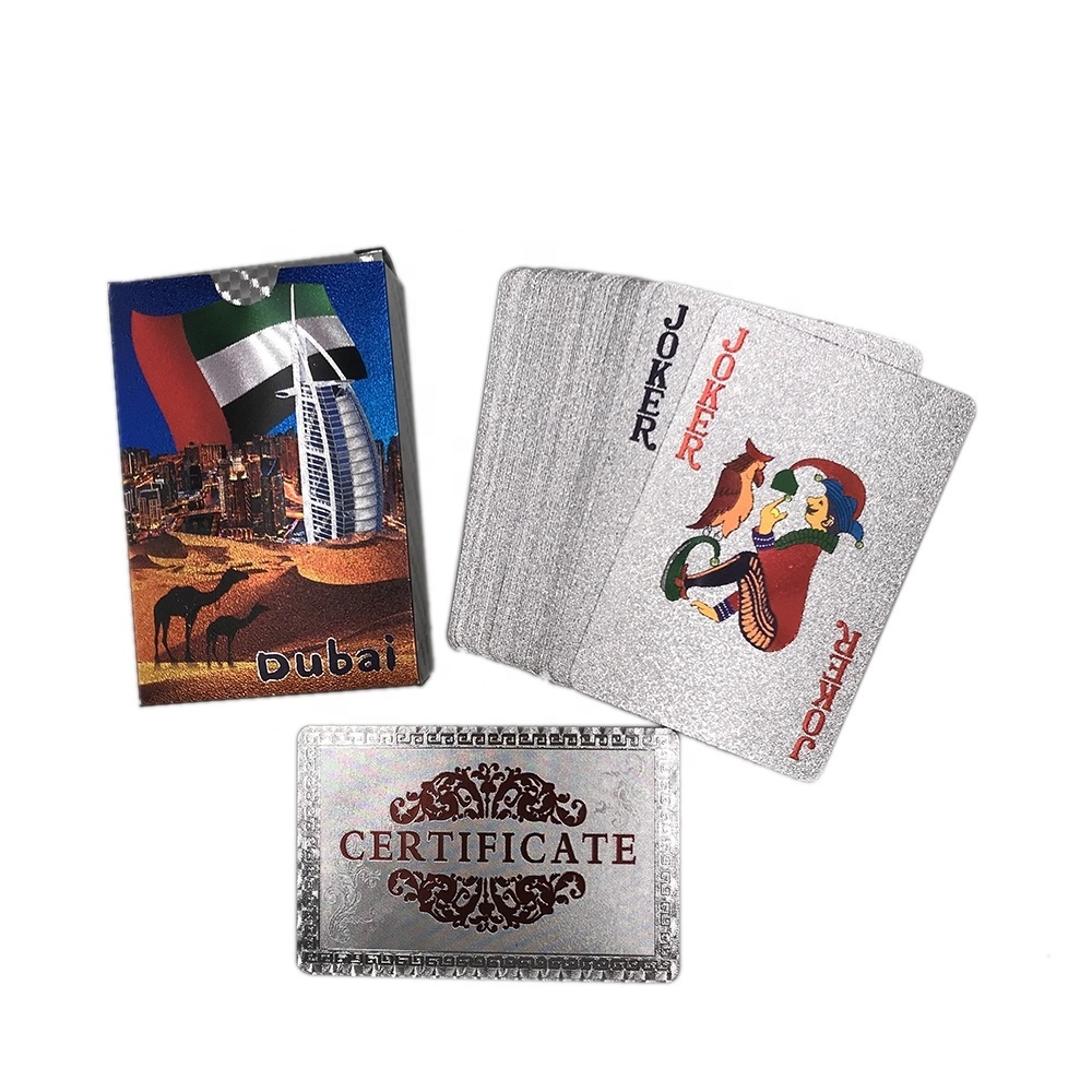 Dubai Scenery Gold/Silver foil played trading cards Custom playing cards gold deck of cards