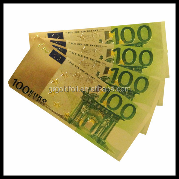 Gold plated banknotes gold $100 bills/ Euro100 banknotes