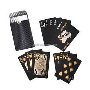 Black foil playing card Luxury black gold plastic poker waterproof black playing cards high quality game cards