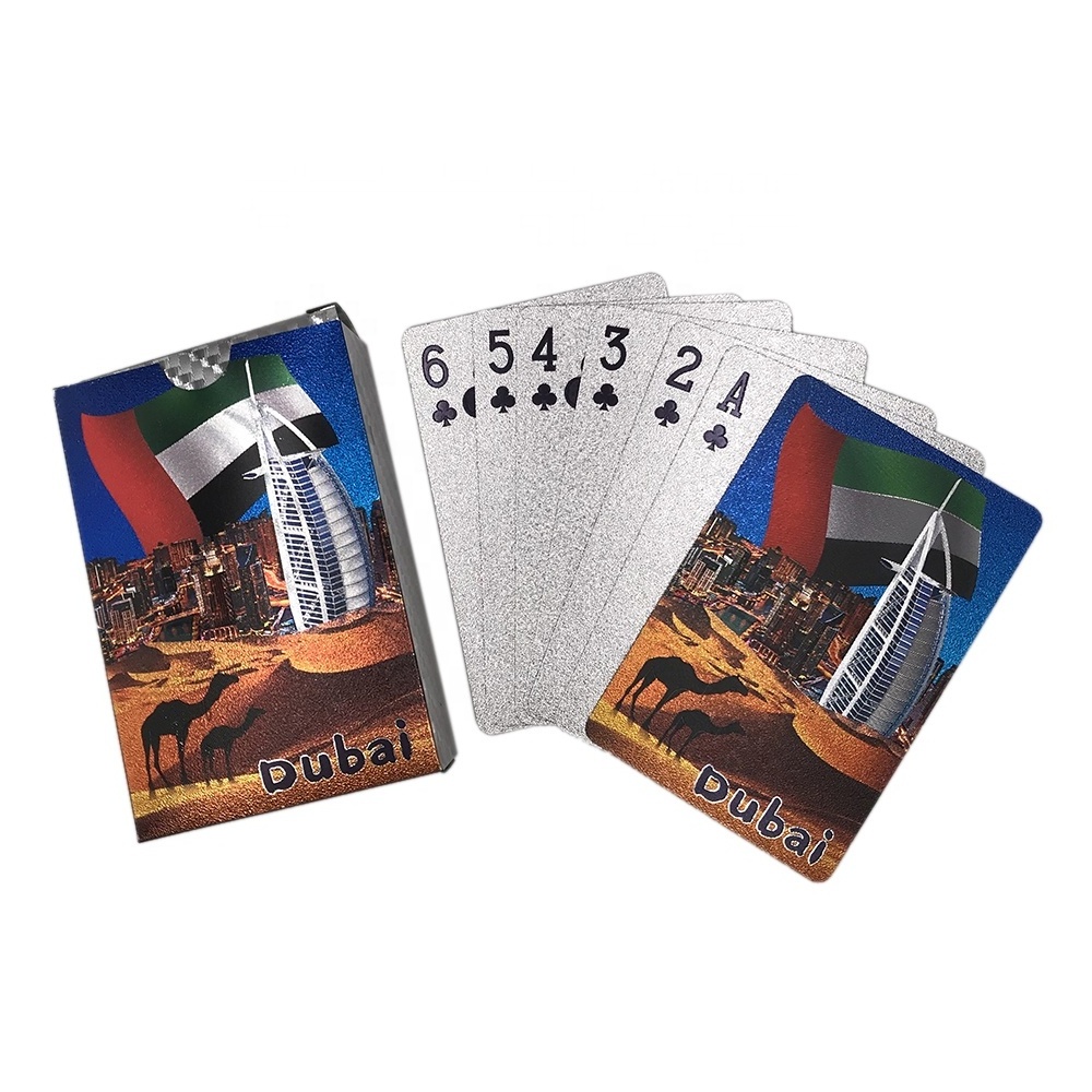 Dubai Scenery Gold/Silver foil played trading cards Custom playing cards gold deck of cards