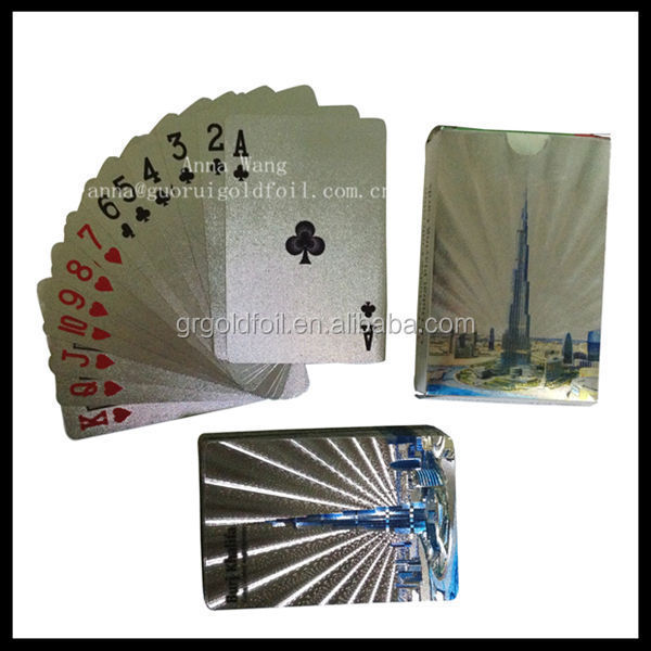 gold playing card with wooden box gold plated poker gift cards