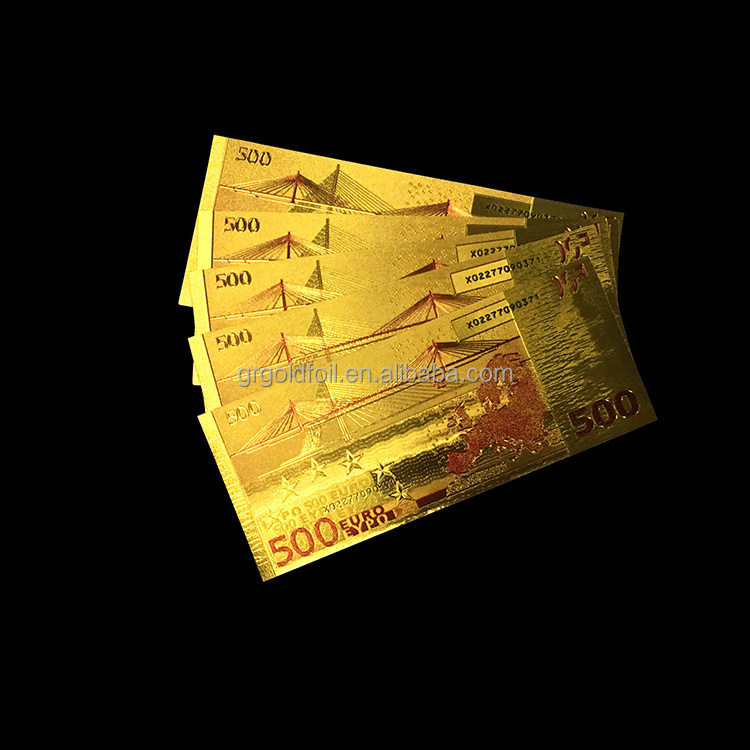 Most popular gold foil euro 500 casino playing banknotes