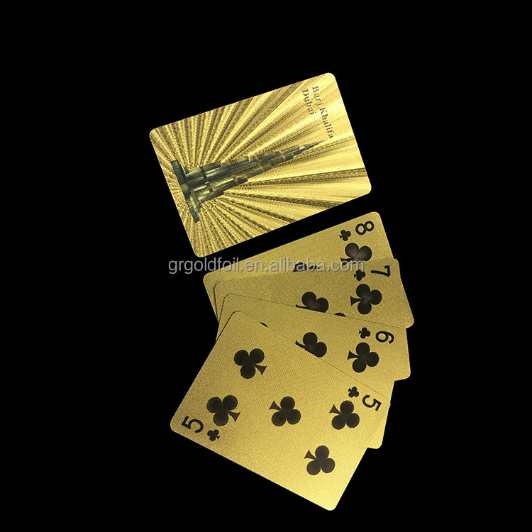 Fast delivery low MOQ custom gold foil playing cards