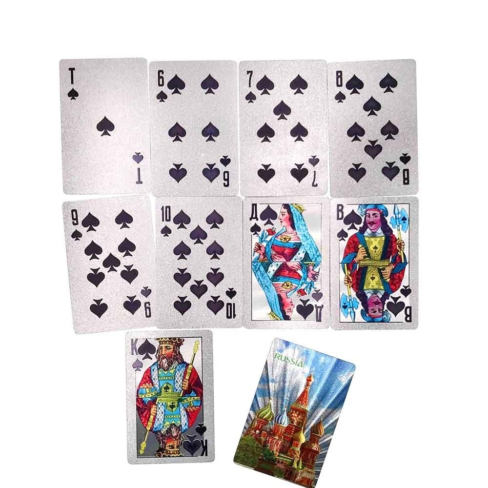 rose gold foil yugioh playing cards Russia Cathedral design silver plastic poker tour souvenir gold poker cards