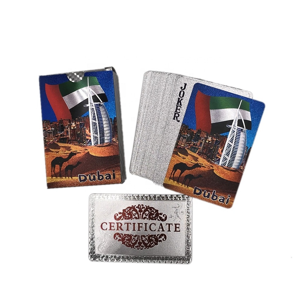 Dubai Scenery Gold/Silver foil played trading cards Custom playing cards gold deck of cards