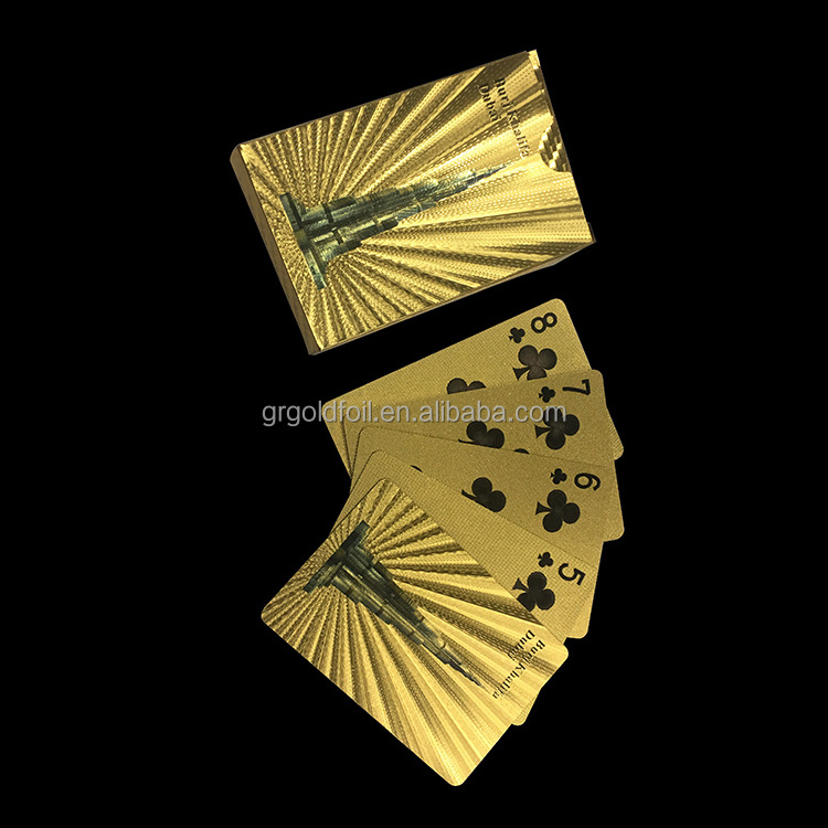 Fast delivery low MOQ custom gold foil playing cards