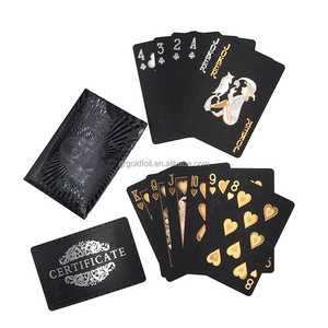 Cool Black foil playing card U.S dollar design black poker Gold black waterproof game card accept customized