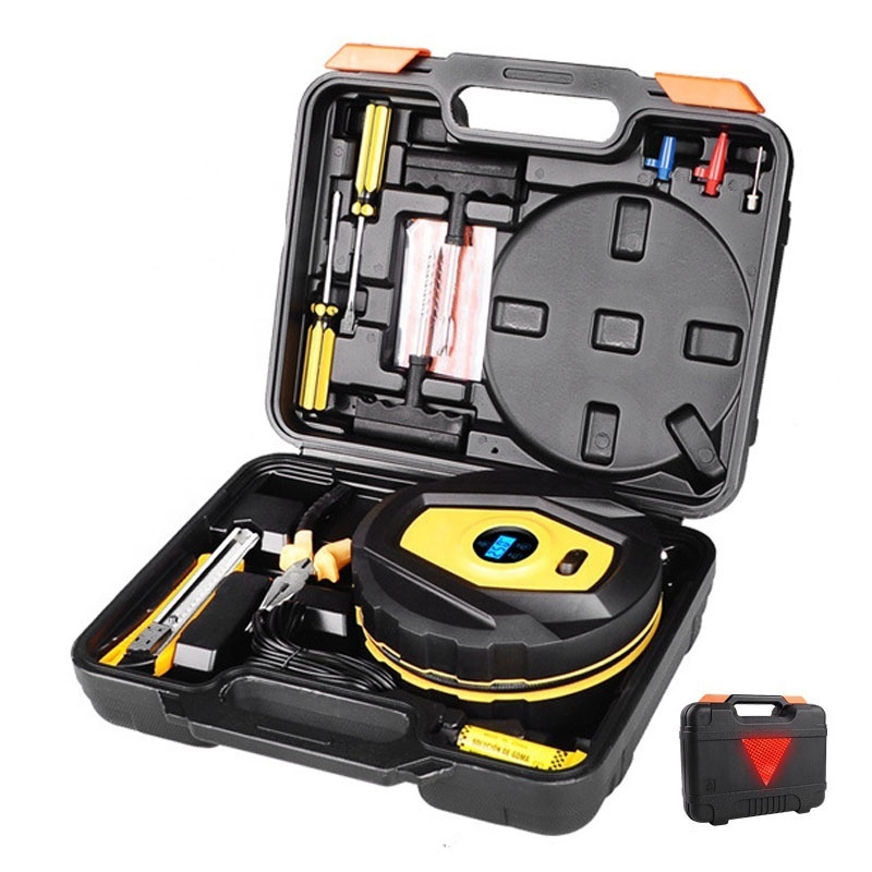 Digital Tire Inflator Portable Toolbox 12V Air Compressor Air Pump150Psi Auto Shut-Off with Tire Repair Kit for Auto SUV Balls