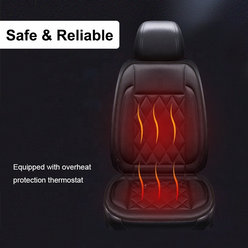 Heated Seat Cushion Warm Comfortable Car Seat Cover with Full Back Support Universal Winter Seat Cushion with heat Fast Heating