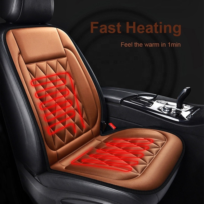 Heated Seat Cushion Warm Comfortable Car Seat Cover with Full Back Support Universal Winter Seat Cushion with heat Fast Heating