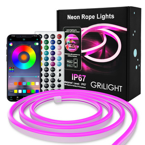 Neon Led Strip Lights Silicone Neon Rope Light Smart App Control Music Sync Rgb Dreamcolor Chasing Strip Tape For Room