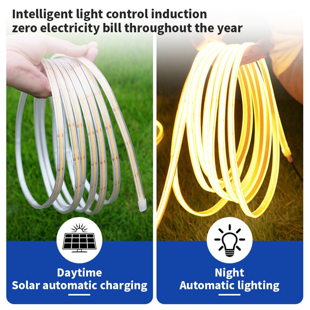 Outdoor Holiday Decoration Party Lighting Ip65 Waterproof Led Solar Power Strip Light Neon Led Lights Flexible Soft Strip