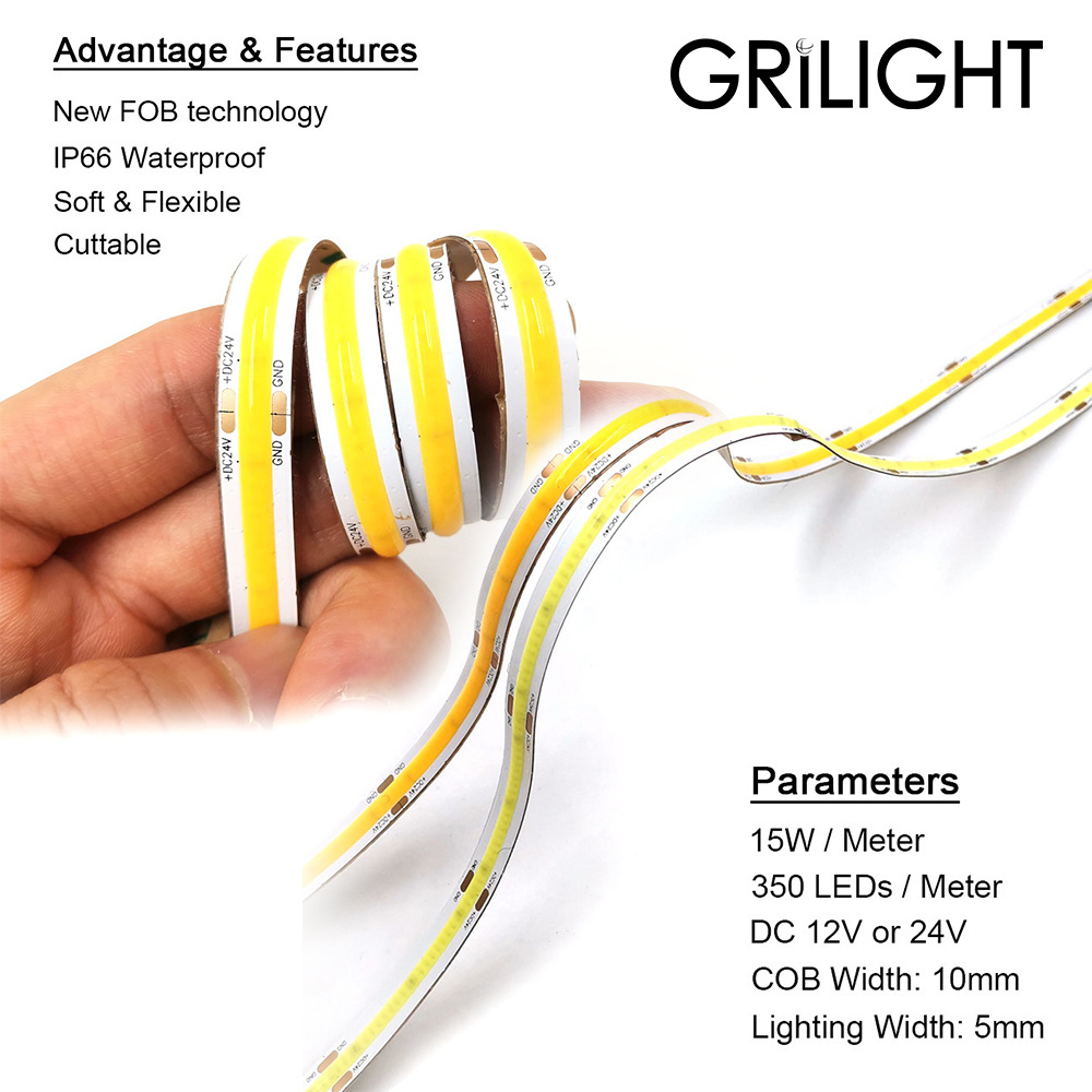 5 Years Warranty Commercial Full Color Dc12V 24V Cob Led Strips No Light Point Soft Rgbic Strip Rgbw Cob Led Strips UK