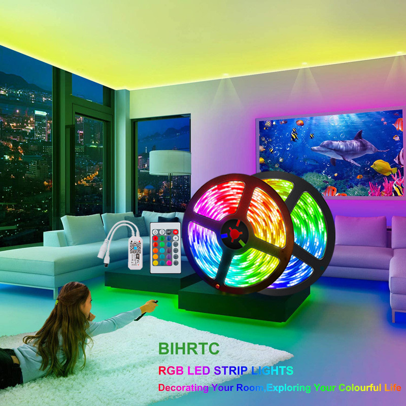 Flexible Waterproof Ip65 5m 10m Dc12v 150leds Smd5050 Adjustable Rgb Led Strips Light Kit With Wifi App Remote