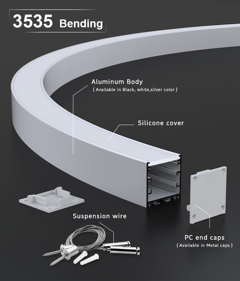 Aluminum Led Baseboard Skirting Profile Strip Lighting Channel Light For Neon Aluminium Up Down Curved