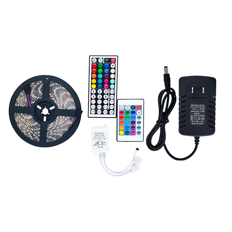 Wholesale 5m 10M rgb 5050 waterproof led kit strip power supply led tape 16.4 feet 5m 10m smd 5050 rgb led strip light kit