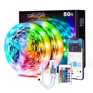 Home Decoration Lighting 100ft 50ft Led Strip Lights 5050 RGB TUYA WIFI Control Smart Led Light Strip Bedroom 5M 10M