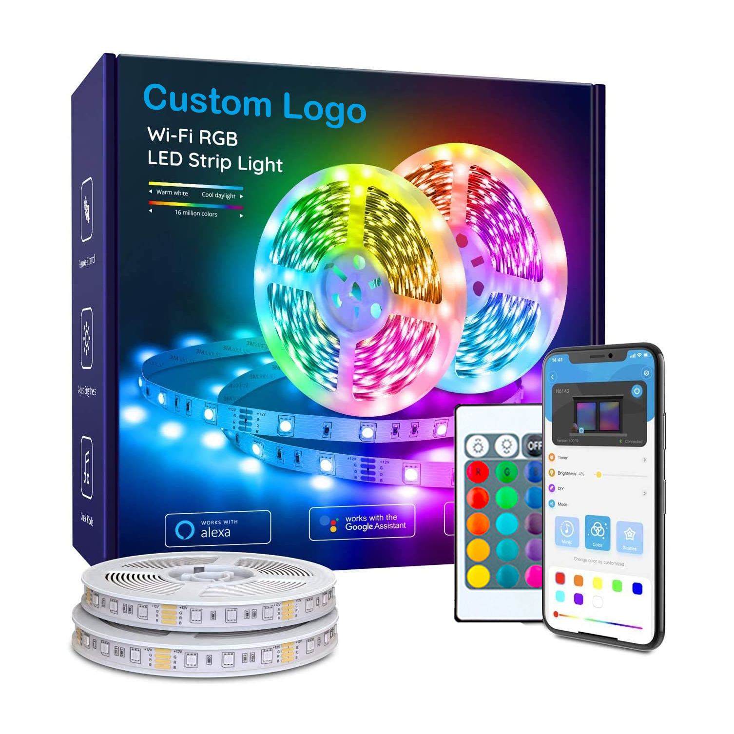 Google Home Alexa 5M 10M  TUYA WIFI Smart Life RGB Led Color Changing Led Strip Lights With Remote For Home Lighting