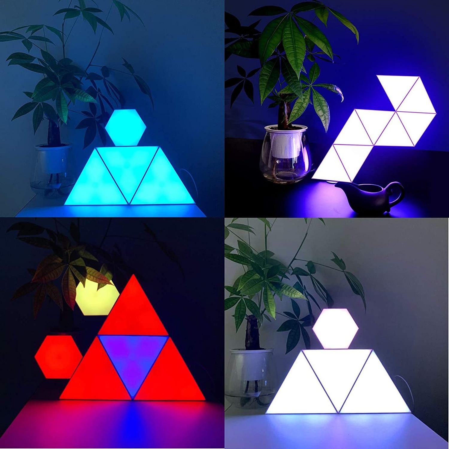 Dimming Wifi Music Control Smart Wall Lamp Triangle Splicing Modular Magic Colorful Modular Led RGB Led Panel Lights