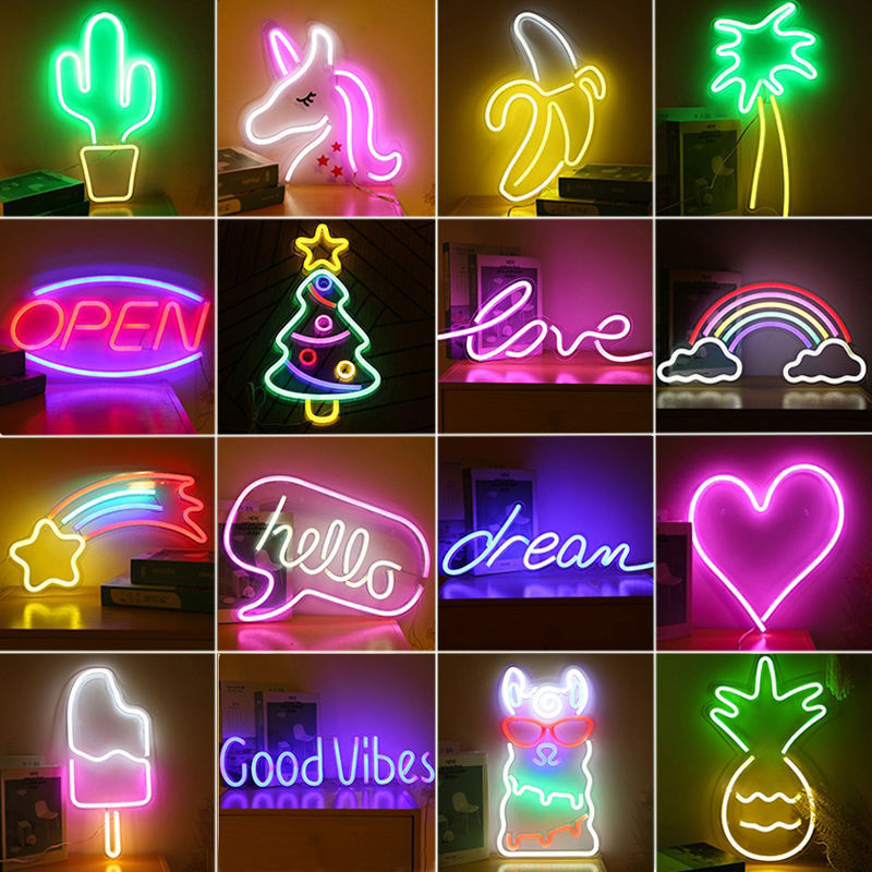 Cloud Moon Lightning USB/Battery Powered Led Neon Signs Neon Lights Neon Lamp for Wall Decor Bedroom Wedding Party Decoration