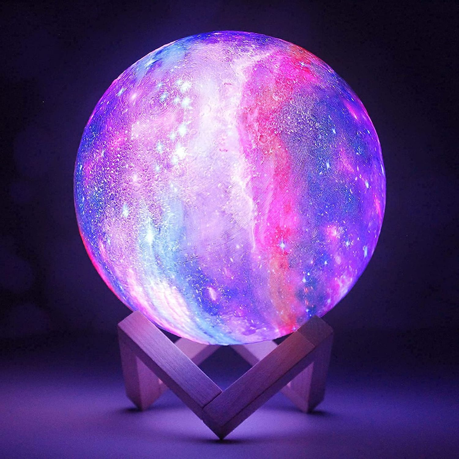 Drop Ship Galaxy Space Lamp 16Colors Lava Lamp Moonlight Moon Galaxy Night Light Moon Galaxy Ball 3D Printed Moon Lamp For Gifts