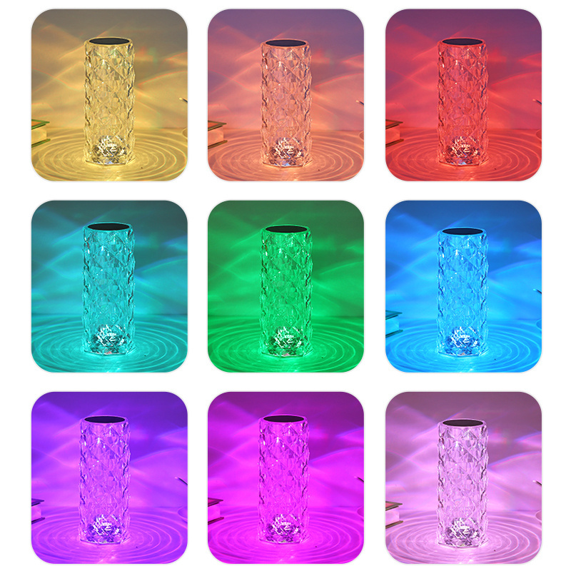 Wholesale New Modern Trestaurant Living Room Home Decor Rechargeable Led Touch Crystal Rose Light Tble Lamp